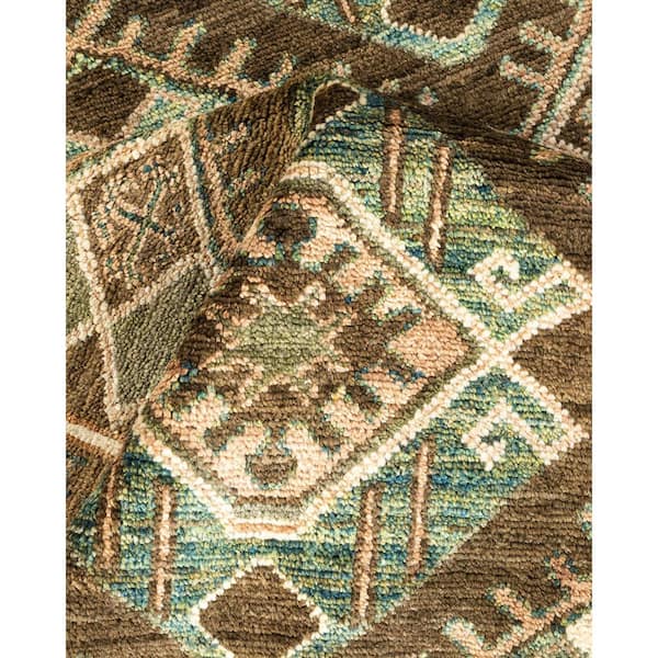 Eclectic 4 ft. x 6 ft.  Gray  Tribal Wool Indoor Area Rug