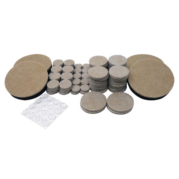 Everbilt Assorted Self-Adhesive Round Furniture Sliders, Felt Pads for Hard  Floors and Surface Bumpers Value Pack (108-Piece) 49032 - The Home Depot