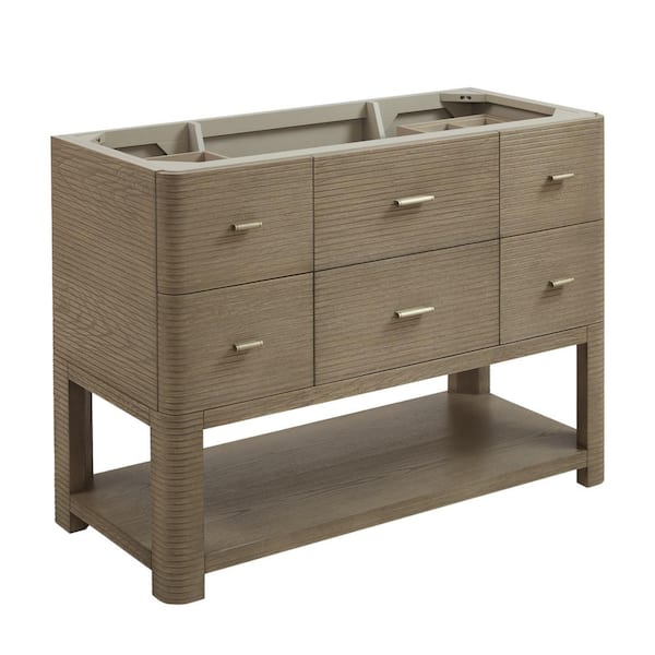 James Martin Vanities Lucian 47.8 in. W x 21.4 in. D x 36.0 in. H Single Bath Vanity Cabinet Without Top in Pebble Oak