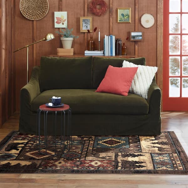 Home Dynamix Buffalo Bear Brown/Red 8 ft. x 10 ft. Area Rug 1