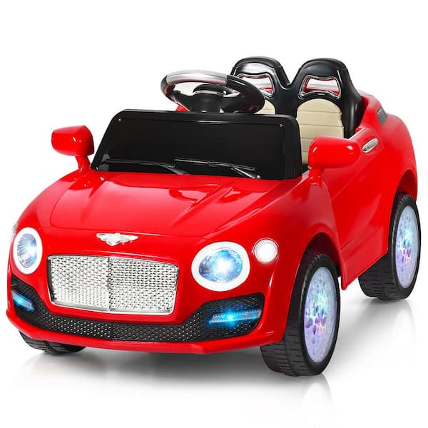 Costway 6-Volt Red Kids Ride On Car Electric Battery Power RC Remote Control and Doors with MP3