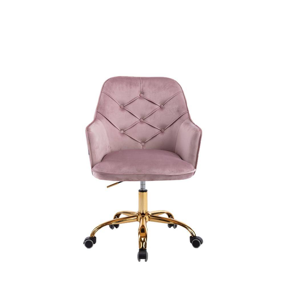 blush pink and gold office chair