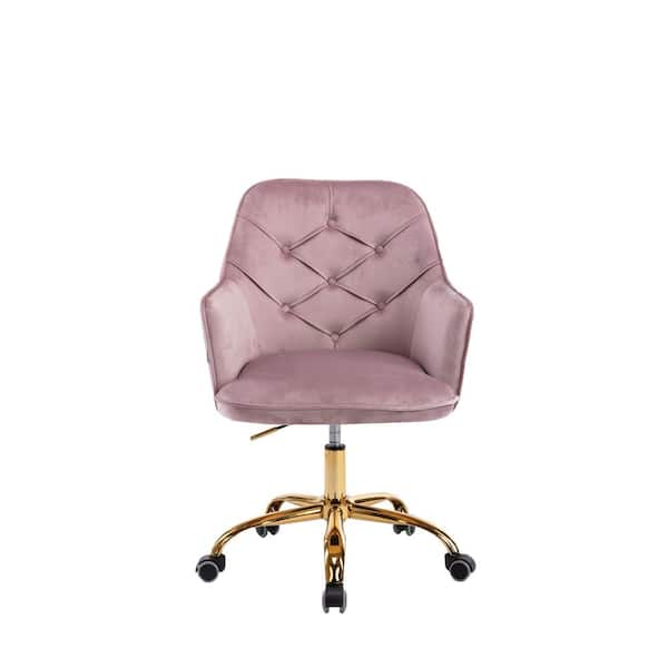 pink velvet task chair