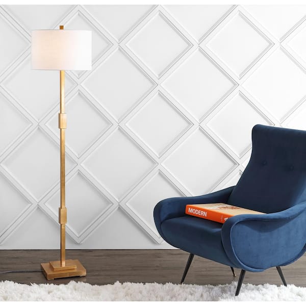 JONATHAN Y Windsor 61.5 in. Resin/Metal LED Floor Lamp, Gold Leaf