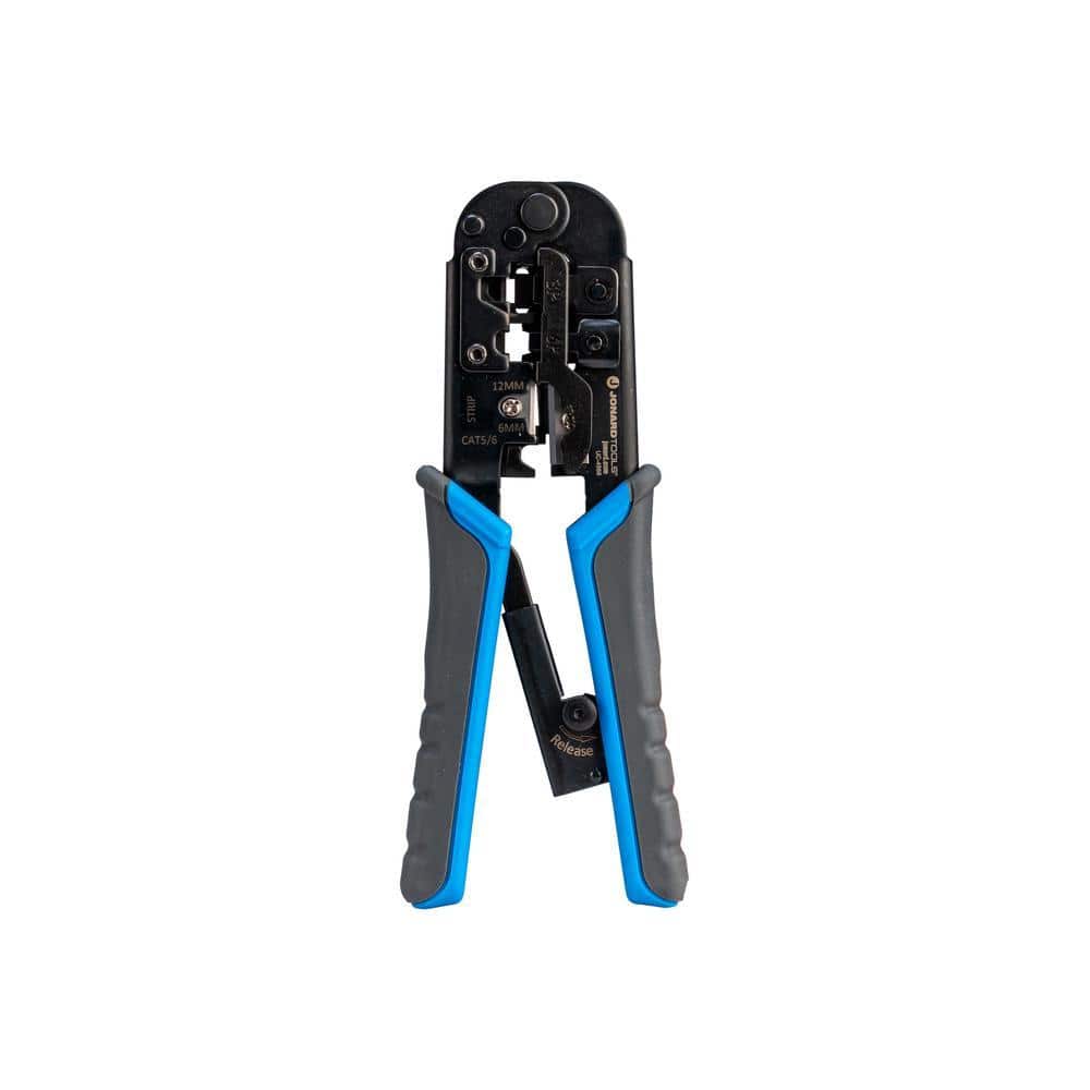 Jonard RJ11, RJ12, RJ45 Pass-Through 6-in-1 Modular Crimping Tool