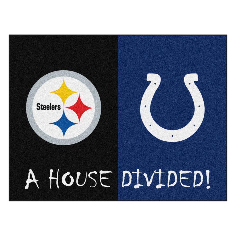 Fanmats Nfl House Divided Steelers Colts 3375 In X 425 In House Divided Mat Area Rug 22006 The Home Depot