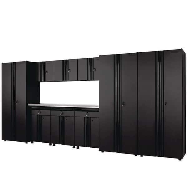 10-Piece Regular Duty Welded Steel Garage Storage System in Black (163.5 in. W x 75 in. H x 19.6 in. D)