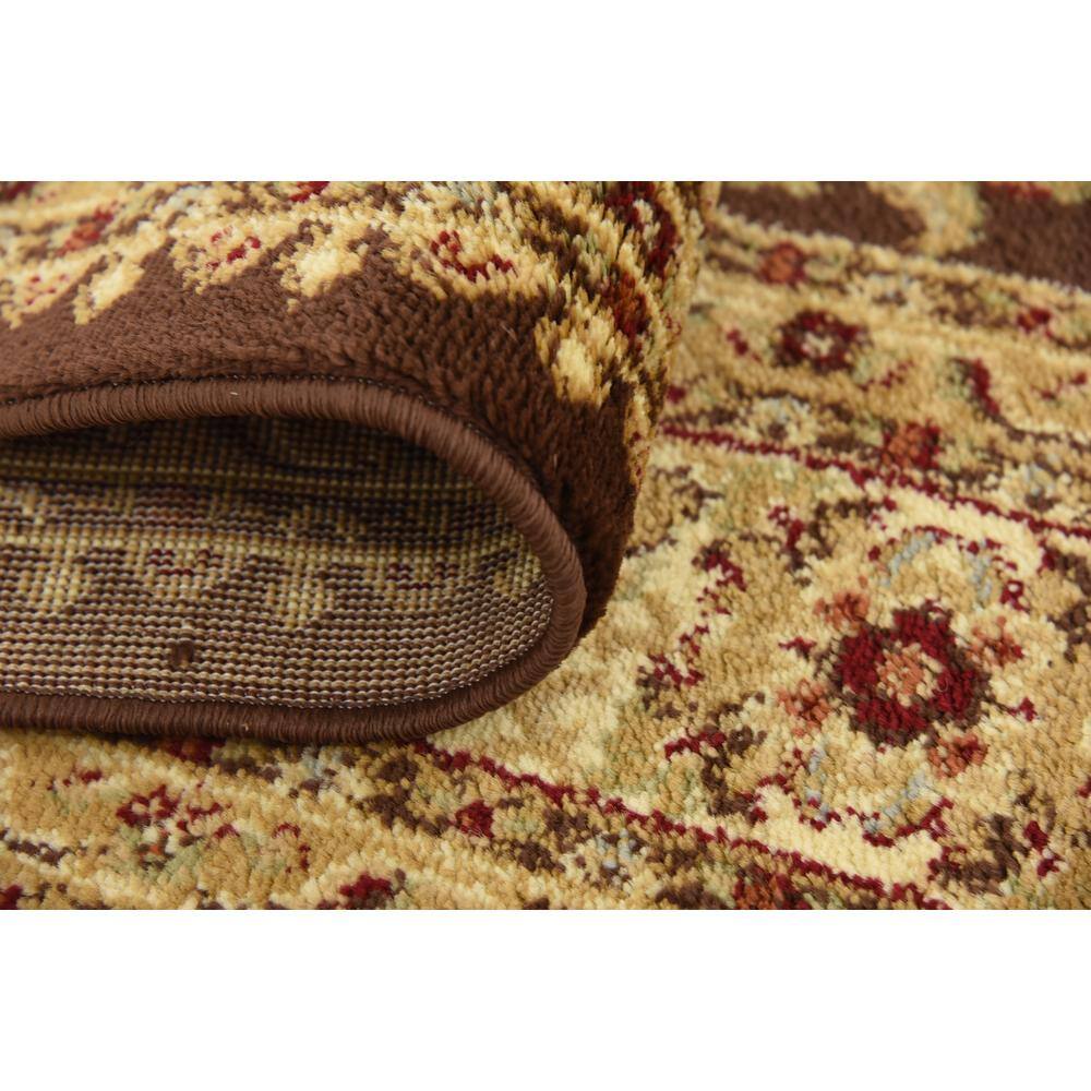 Brown Floral Rectangular Synthetic Stain-Resistant Area Rug
