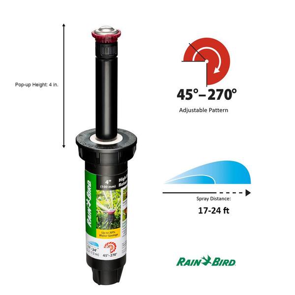 Rain Bird Dual Spray Sprinkler Nozzle, Quarter Circle Pattern, Adjustable 9-12 Ft. 12DSQ - The