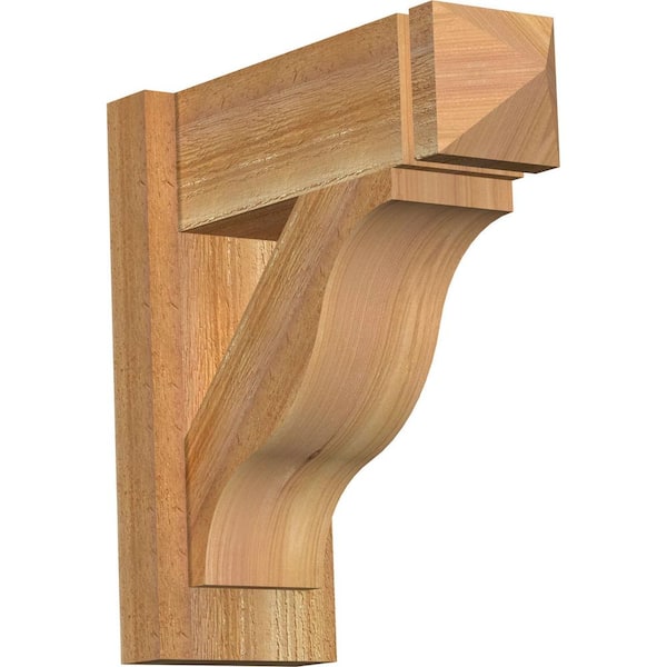 Ekena Millwork 6 in. x 16 in. x 16 in. Western Red Cedar Fuston Arts and Crafts Rough Sawn Outlooker