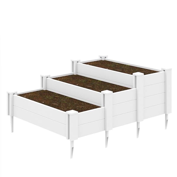 35.4 in.x35.4 in.x 15.75 in. White Metal Modular Garden Fence Panel-Durable, Easy to Install & Soil Improvement Solution