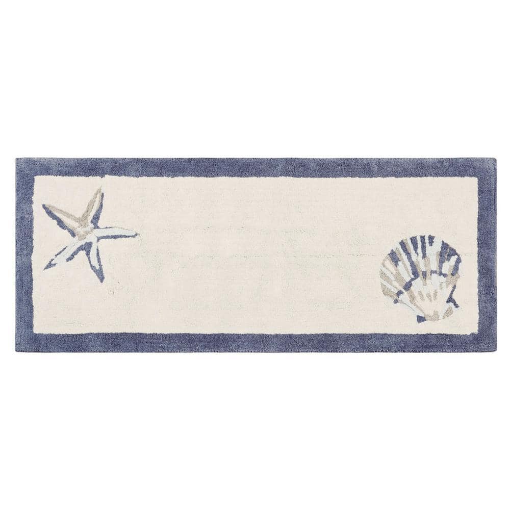 24 in. x 60 in. Blue Cotton Tufted Rug Bath Rug Soft Textured Feel for Your Bathroom Decor price history on PriceWatchPro