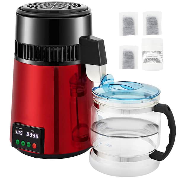 SKYSHALO 1.1 gal. Water Distiller, 0.3 gal. /H, 750 W Distilled Water Maker Machine 0-99H Timing Setting Temp Display