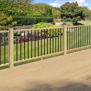 6 ft. Southern Yellow Pine Moulded Rail Kit with Aluminum Square Balusters
