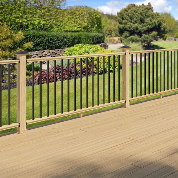 6 ft. Southern Yellow Pine Moulded Rail Kit with Aluminum Square Balusters