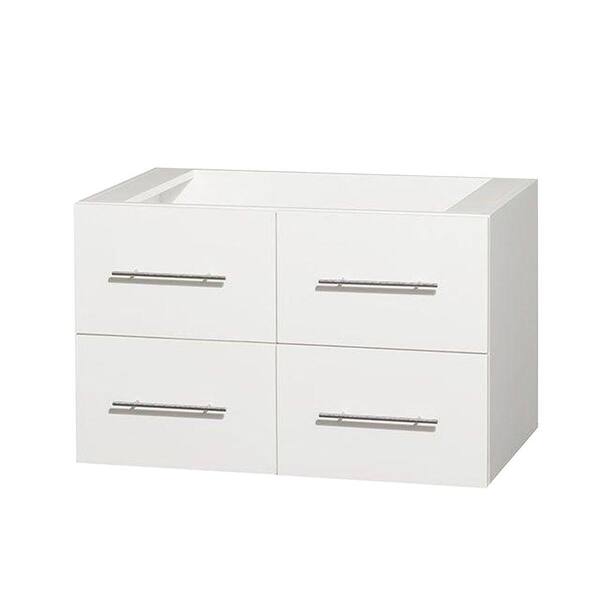 Wyndham Collection Centra 35 in. Vanity Cabinet Only in White