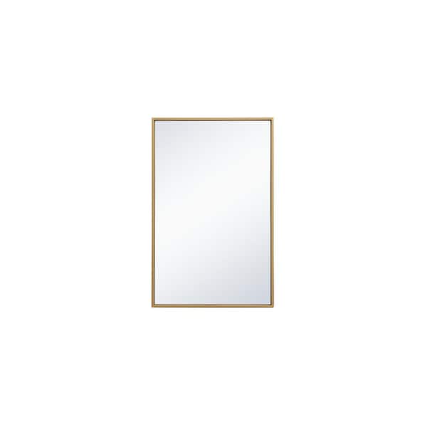 Unbranded Small Rectangle Brass Modern Mirror (18 in. H x 28 in. W)