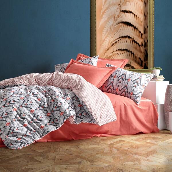 SUSSEXHOME Orange Paradise Duvet Cover Set : Orange, Full Size Duvet Cover, 1 Duvet Cover, 1 Fitted Sheet and 2 Pillowcases