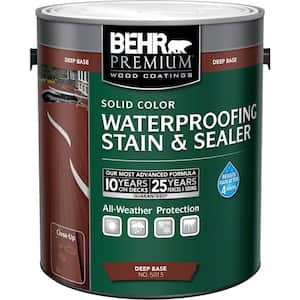 1 gal. Deep Base Solid Color Waterproofing Exterior Wood Stain and Sealer