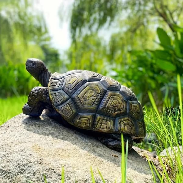Clihome Large 3D Turtle Garden Statue, Realistic Resin Sculpture