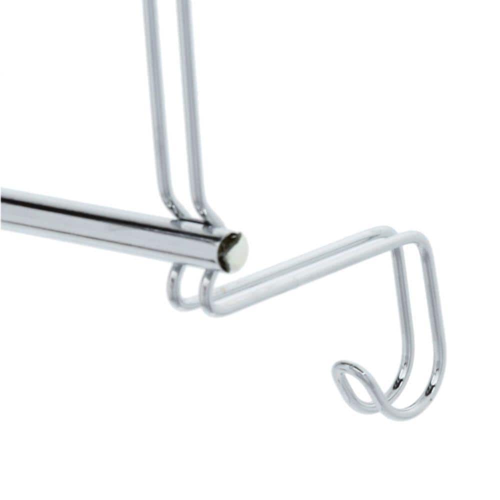 Chrome Over-the-Door Towel Rack with Storage Hooks