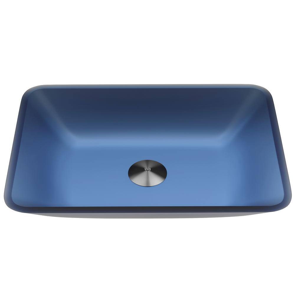 Blue Vessel Sink with Waterfall Faucet Set –