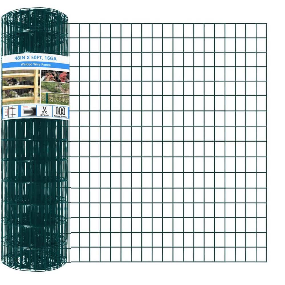 48 in. PVC Coated Welded Metal Wire Garden Fence Green 50ft Roll Anti-Rust for Yard and Vegetable Protection price history on PriceWatchPro