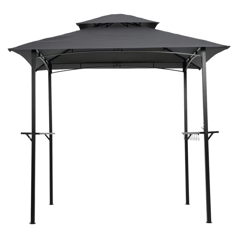 8 x 5 ft. Gray Polyester Grill Gazebo Replacement Canopy, Double Tiered Outdoor Patio Tent Roof Top Cover Only price history on PriceWatchPro