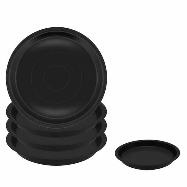 4-Pack 14 in. and 12 in. Black Plastic Round Plant Saucer Drip Tray for Planter Drip Control Inch Saucers