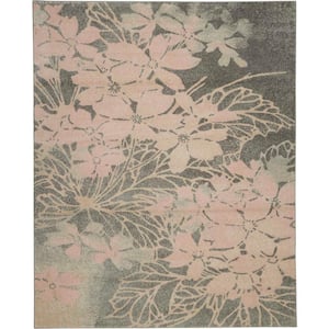 Tranquil Grey/Pink 8 ft. x 10 ft. Persian Vintage Area Rug