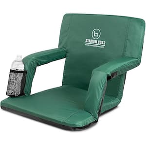 Stadium Boss Dark Green Recliner Stadium Seat for Bleachers, Benches, Lawns, Camping and Beach - Padded Sport Chair