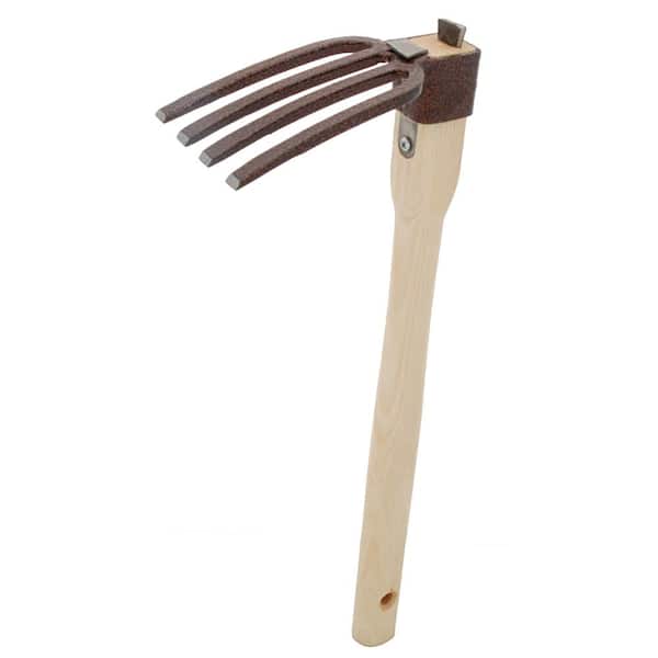 Zenport Steel 4-Prong Hand Cultivator with 15 in. Ash Handle