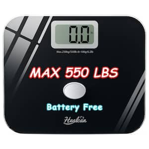 Oversized Digital Bathroom Scale with Large LCD in Black