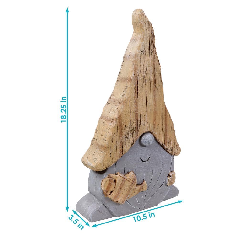 Gray and Beige Ceramic Indoor/Outdoor Garden Gnome Statue
