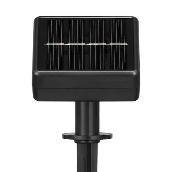 Hampton Bay Black Solar Powered Integrated LED Multi-Color