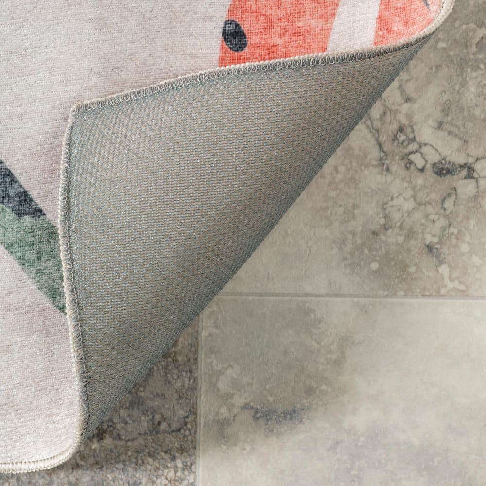 Mara Multicolor Floral Washable Synthetic Area Rug