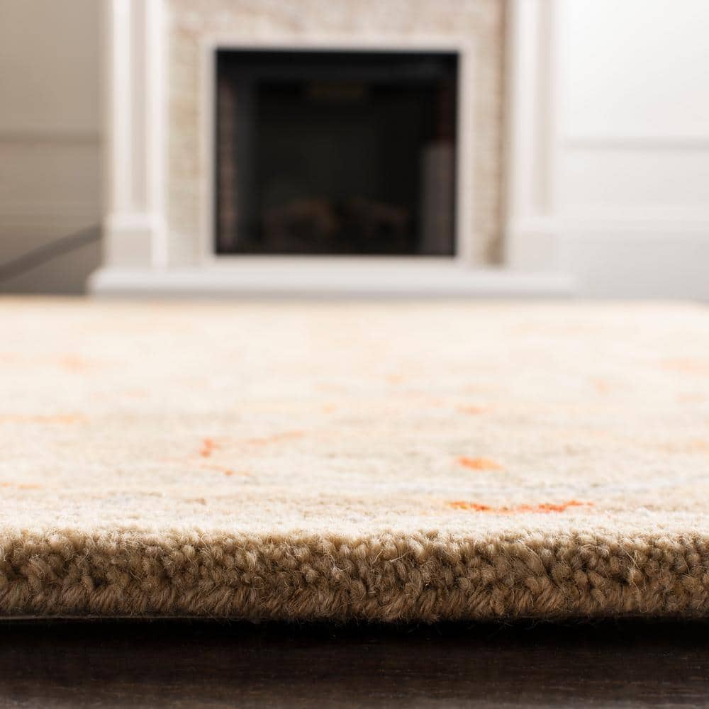 Antiquity Beige and Gray Wool Tufted Area Rug