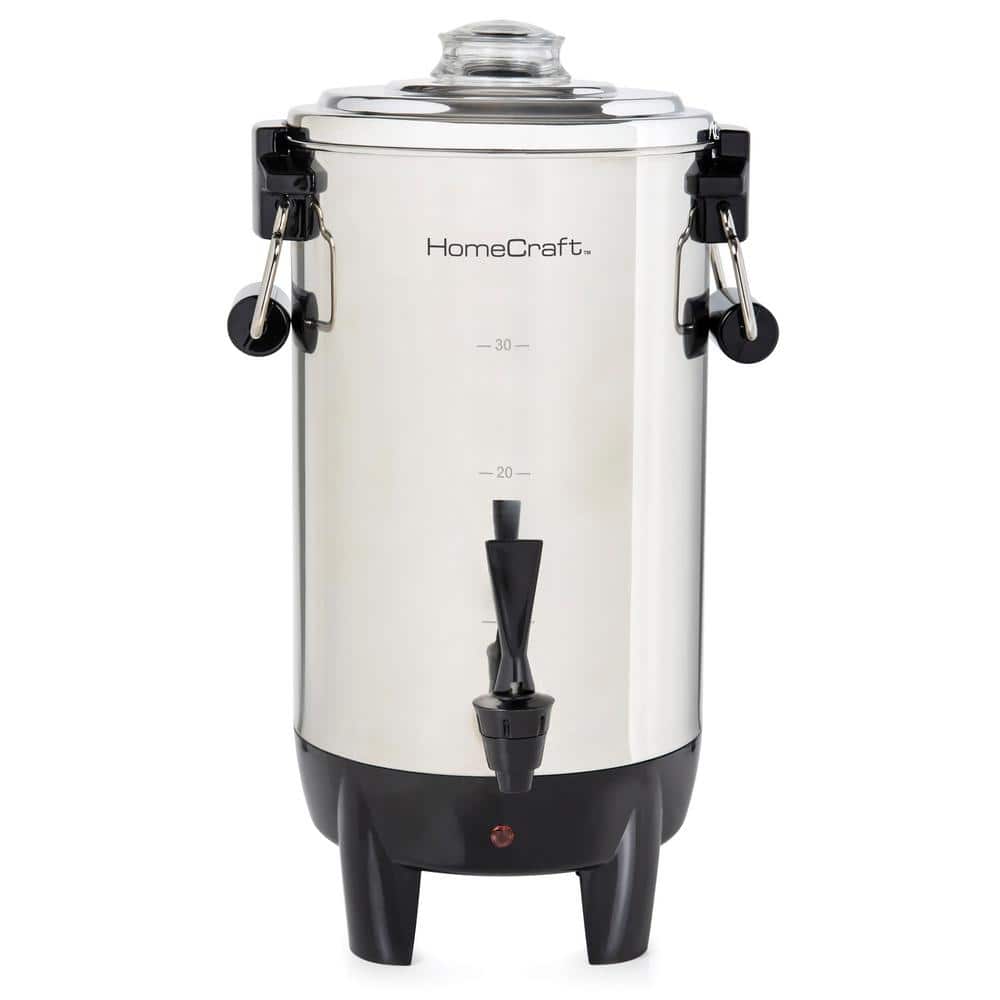 HomeCraft 40-Cup Stainless Steel Coffee Urn with Quick-View Brewing  HCCUTFB40SS - The Home Depot