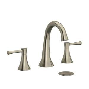 Edge 8 in. Widespread Double-Handle Bathroom Faucet with Drain Kit Included in Brushed Nickel