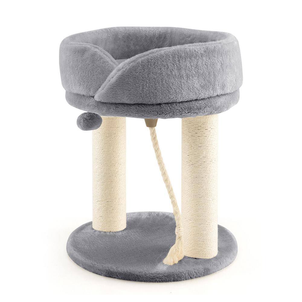 Gray Cat Climbing Tree with Plush Perchs and Scratching Post