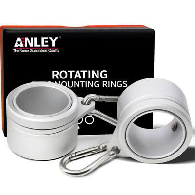 Anley Aluminum Flagpole Mounting Rings 360 Degree Anti Wrap With Carabiner For 1 In Dia Flag Pole Silver 2 Pack A Flagpole Ring Silver The Home Depot