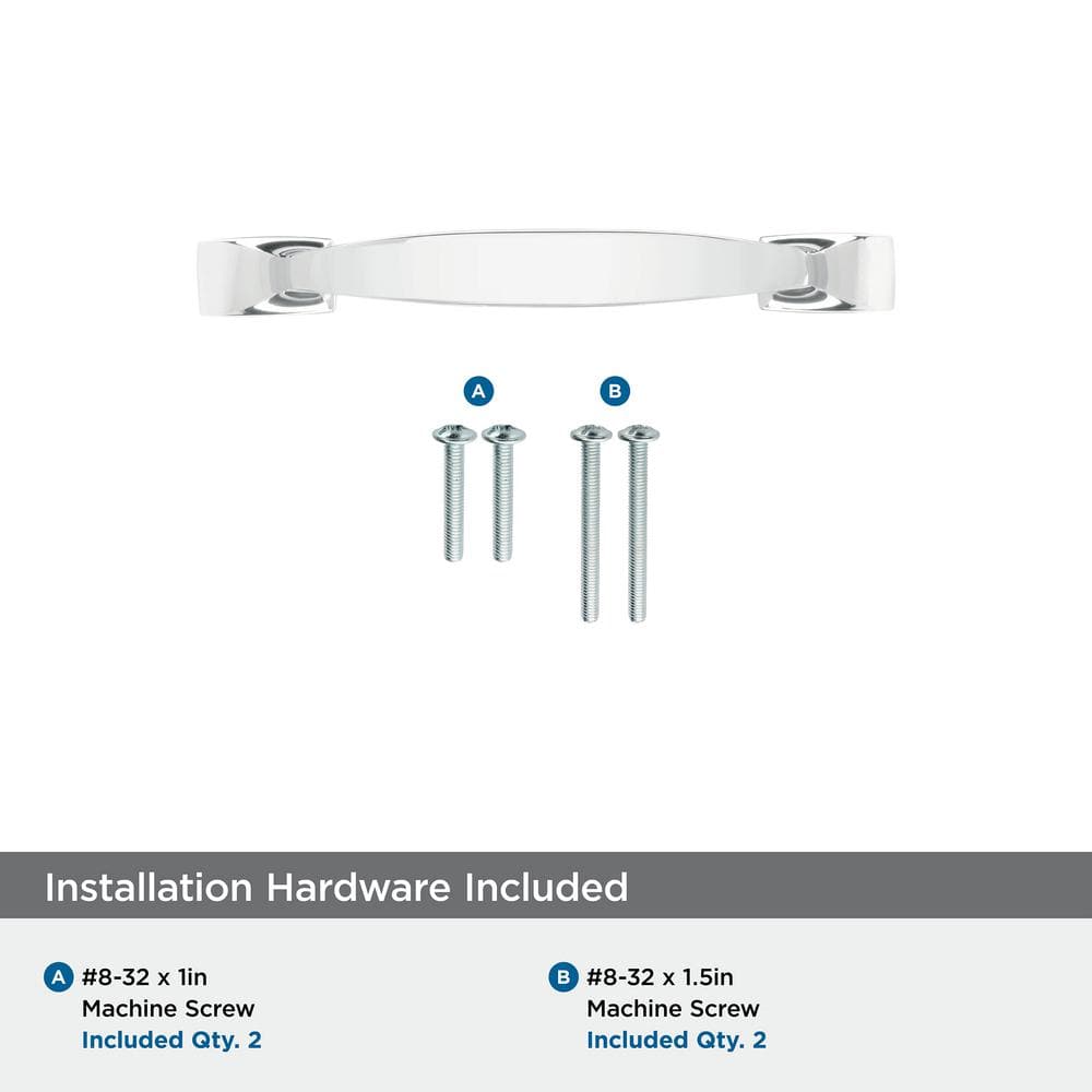 Highland Ridge Polished Chrome Cabinet Drawer Pull with Mounting Hardware