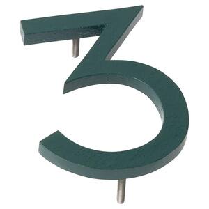 16 in. Hunter Green Aluminum Floating or Flat Modern House Numbers 0-9 - 3