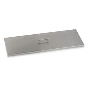 36 in. x 12 in. Rectangular Stainless Steel Cover for Drop-In Fire Pit Pan