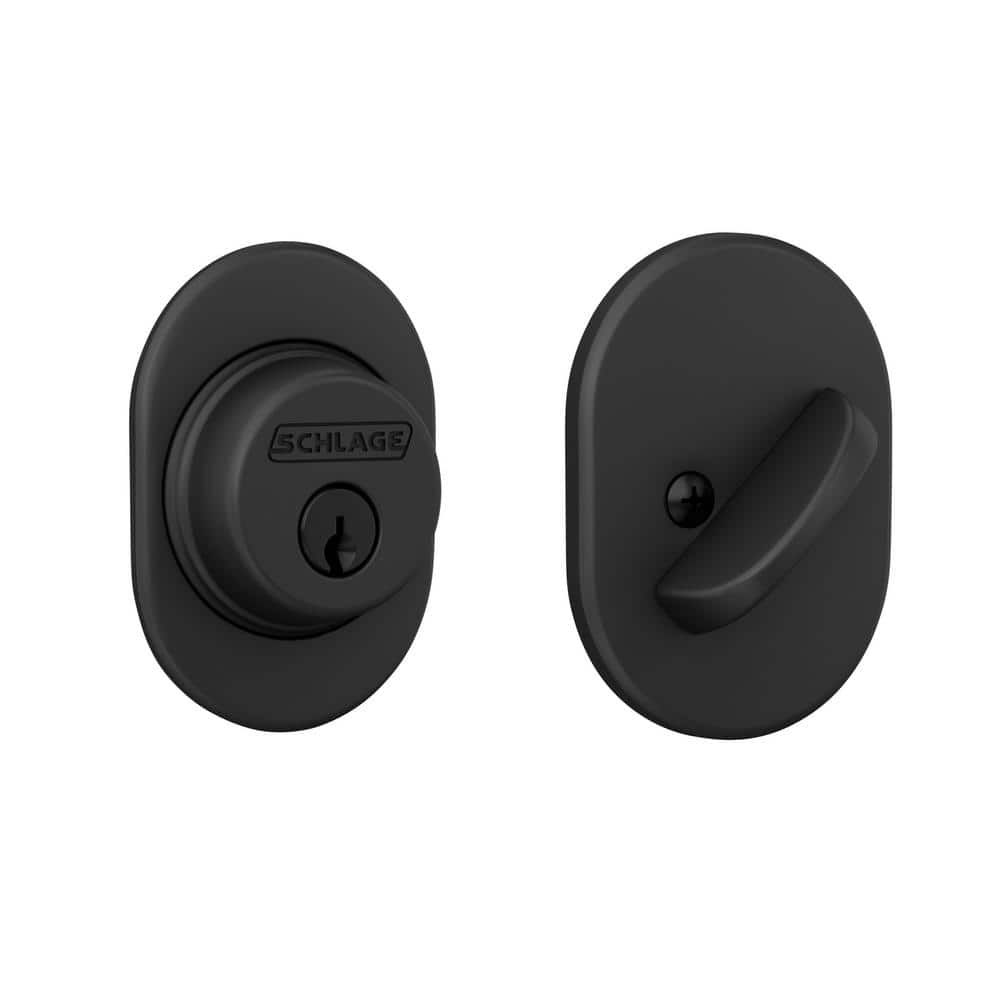 Schlage B60 Series Remsen Matte Black Single Cylinder Deadbolt ...