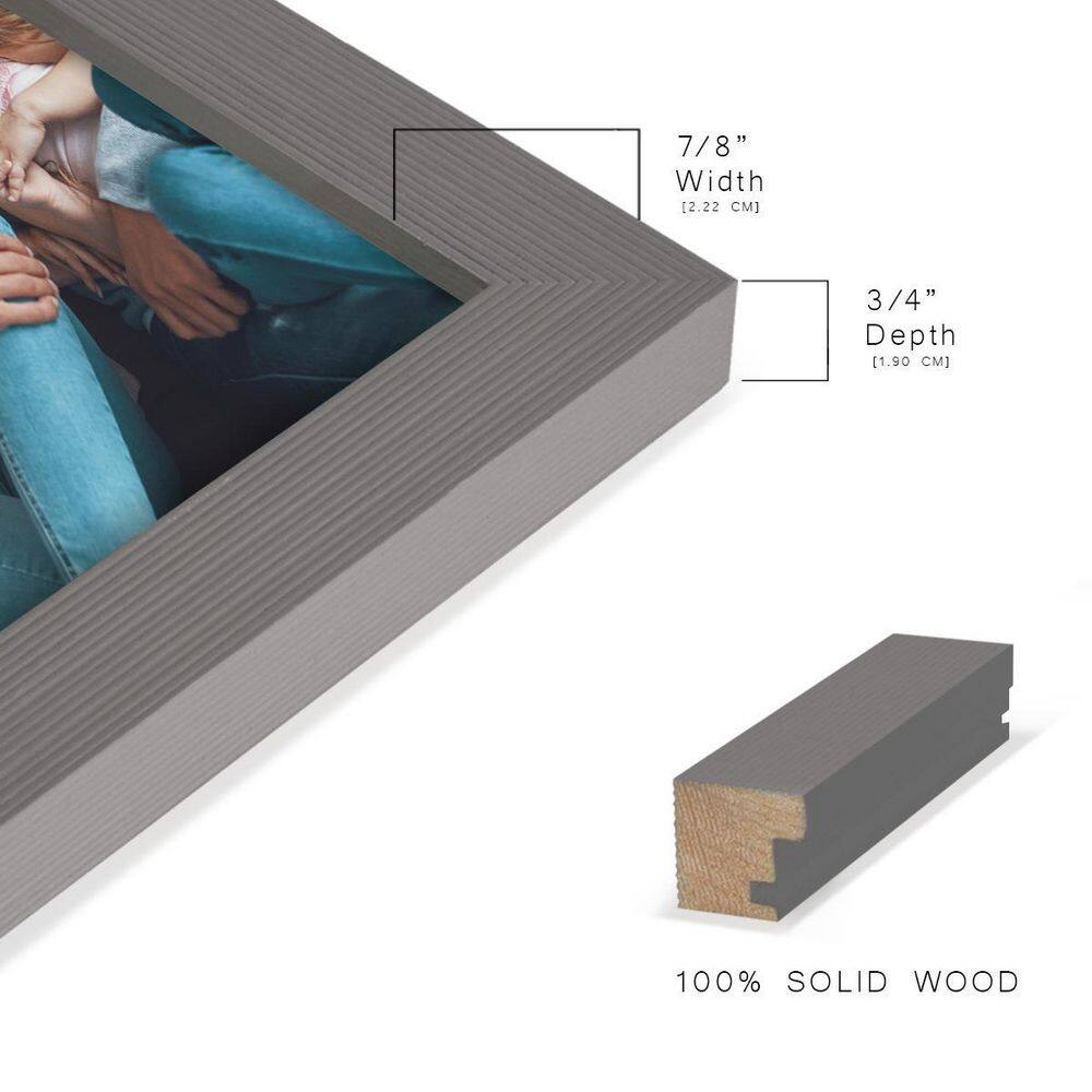Gray 8" x 10" Real Wood Picture Frame Set