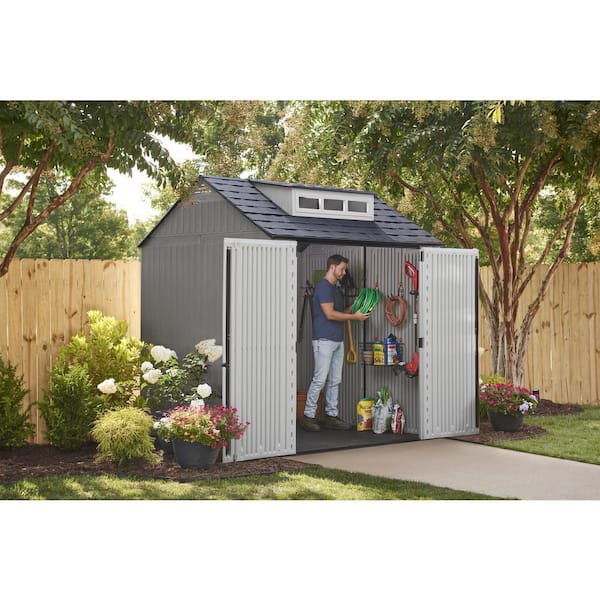 Rubbermaid 2 ft. 1 in. x 2 ft. 7 in. Vertical Resin Storage Shed  FG374901OLVSS - The Home Depot