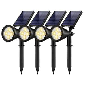 Outdoor Warm White Waterproof Adjustable Solar Lights with Panel for Garden Yard Pathway (4-Pack)