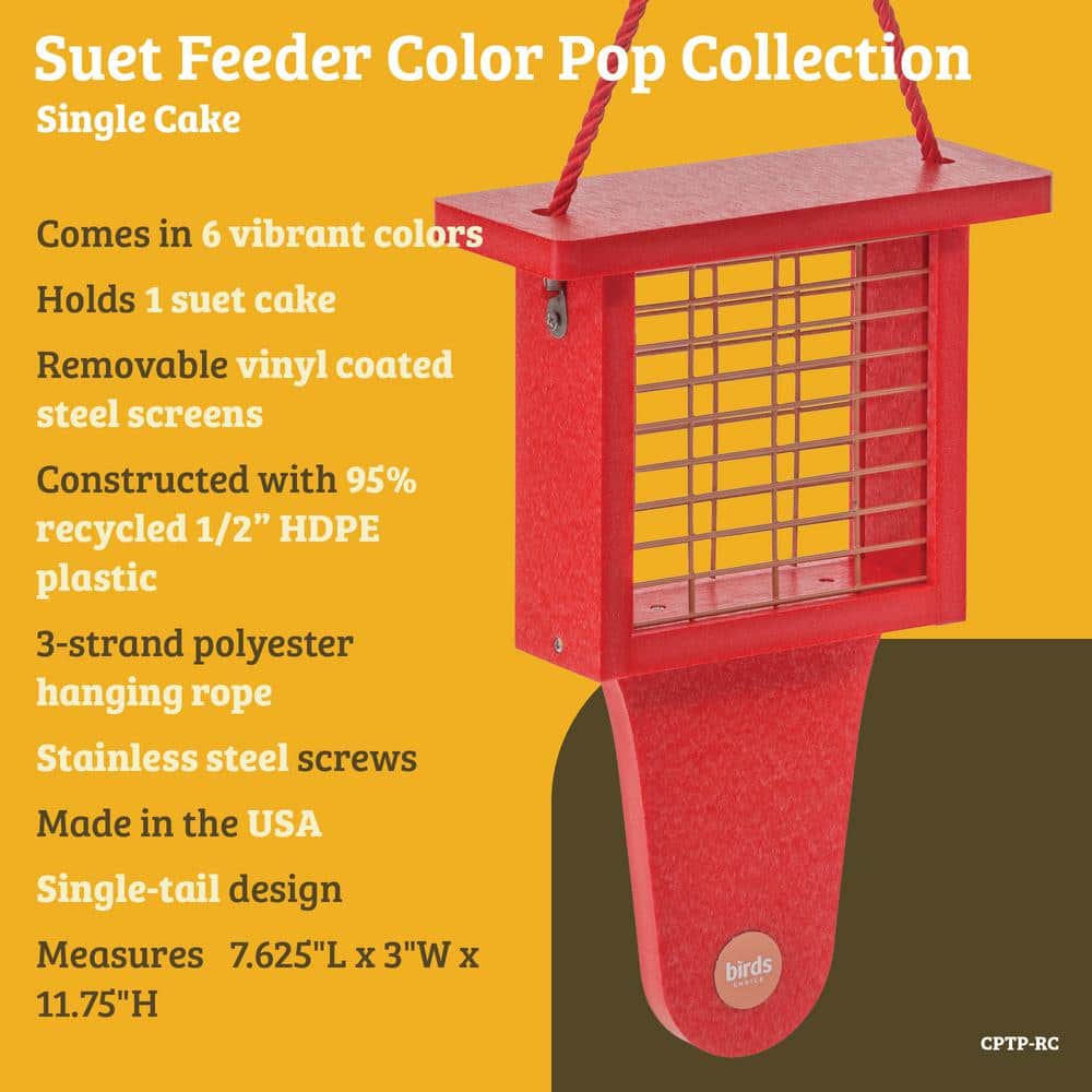 Taupe and Brown Recycled Plastic Hanging Suet Bird Feeder