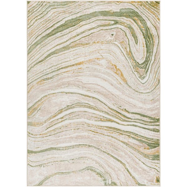 San Francisco Green 5 ft. x 7 ft. Abstract Indoor Area Rug
